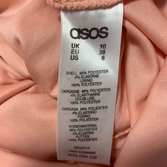 ASOS Pink Surplice Neckline Dress Sz 6/Medium - Picture 4 of 5